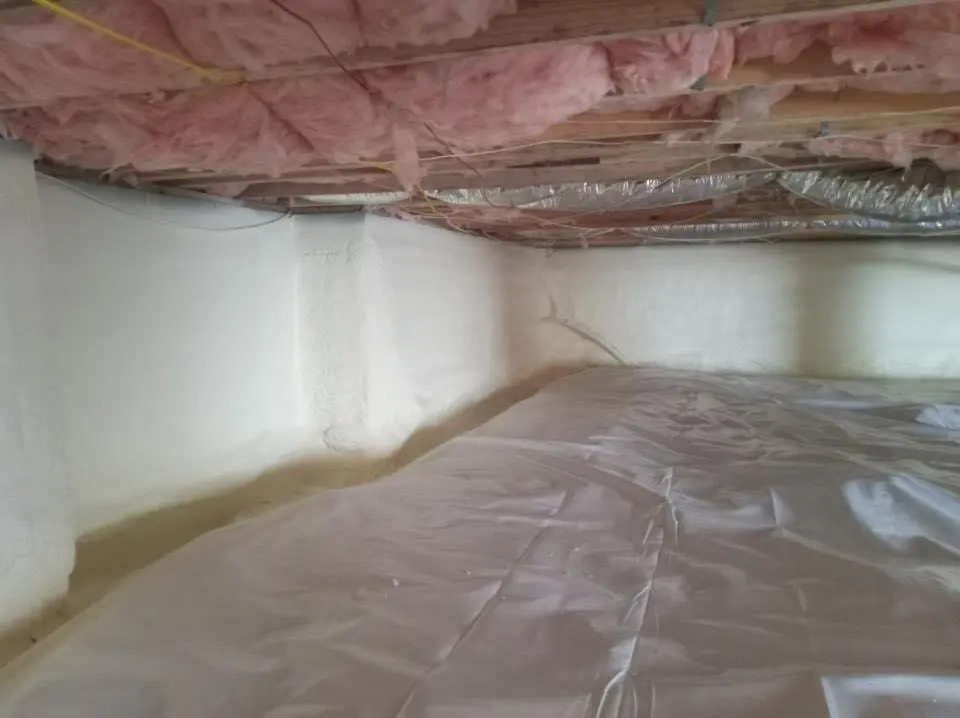Crawl space encapsulation with closed-cell spray foam for Spray Foam Roofing in Landen